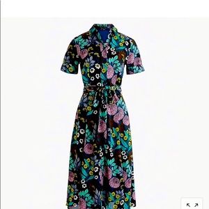 J. Crew x Abigail Borg Floral Shirt Dress